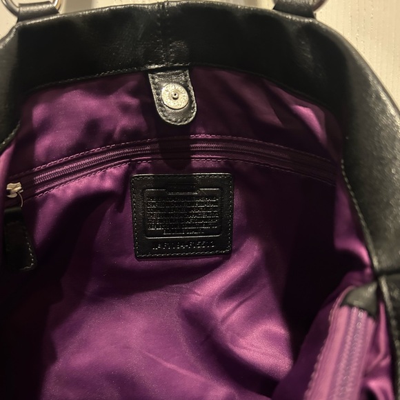 Coach Ashley Black Leather Carryall Satchel F15513 - Picture 4 of 5